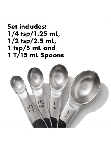 Balanza de Alimentos OXO Good Grips Acero Inoxidable 5 kg + Cucharas Medidoras