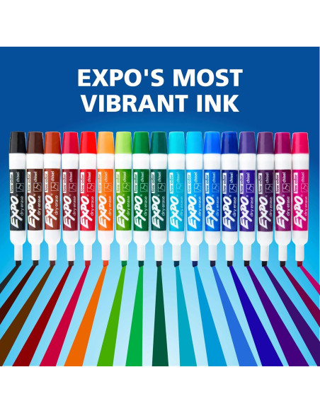 Marcadores de Pizarra Blanca EXPO, 8 Colores Vibrantes, Punta Chisel Marcadores de Pizarra Blanca EXPO, 8 Colores Vibrantes, Punta Chisel