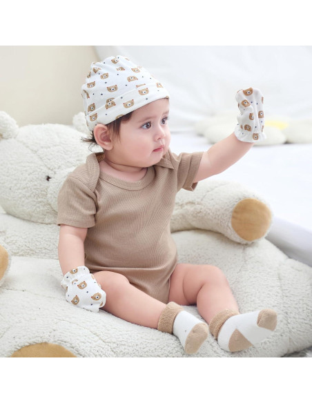 Conjunto de Gorros, Manoplas y Calcetines Ruliby 0-6 meses
