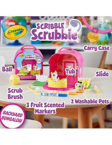 Crayola Scribble Scrubbie Bungalow de Patio con 2 Mascotas