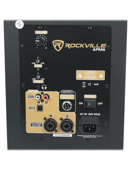 Altavoces de Estudio Rockville APM6 Bi-amplificados 350W