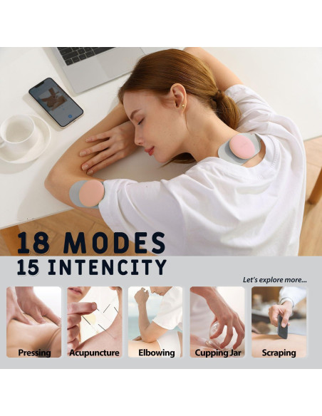 Masajeador TENS Inalámbrico SIMUSI Rosa - 18 Modos y Control APP