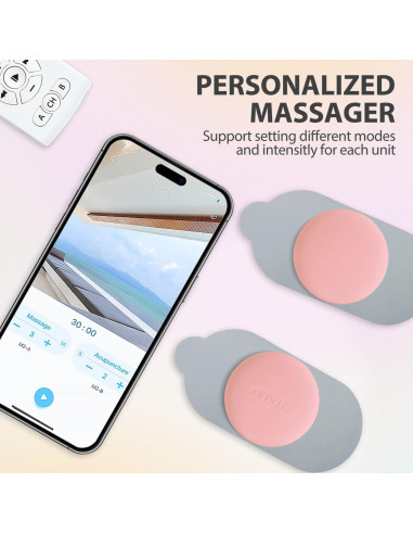 Masajeador TENS Inalámbrico SIMUSI Rosa - 18 Modos y Control APP