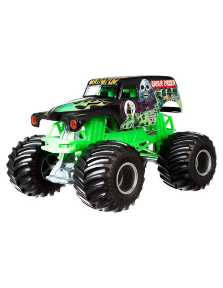 Vehículo Die-Cast Grave Digger Hot Wheels 1:24 Negro Verde