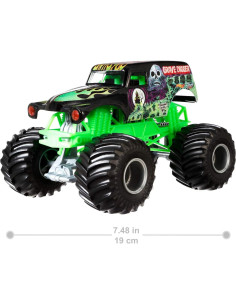 Vehículo Die-Cast Grave Digger Hot Wheels 1:24 Negro Verde 2