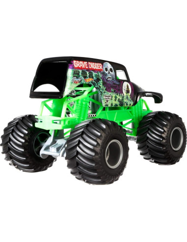 Vehículo Die-Cast Grave Digger Hot Wheels 1:24 Negro Verde