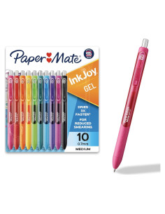 Bolígrafos de Gel Paper Mate InkJoy 10 Colores Variados