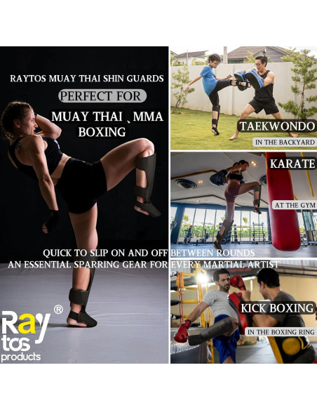 Protectores de Espinillas Raytos para Muay Thai y MMA - Mediano