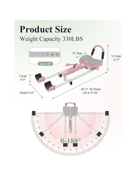 Estirador de Piernas PAETA P-LS00 Ajustable 150kg Rosa