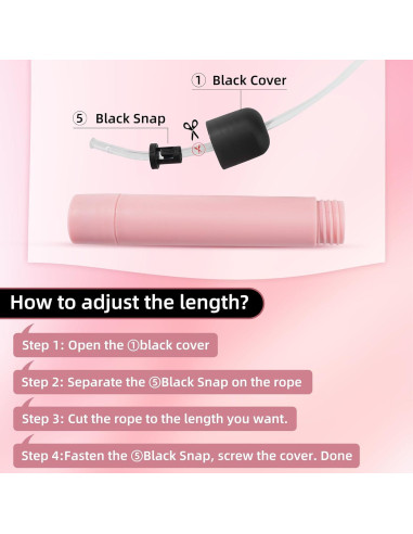 Cuerda de Salto LED Ajustable Brokensnatch 2.8m Rosa