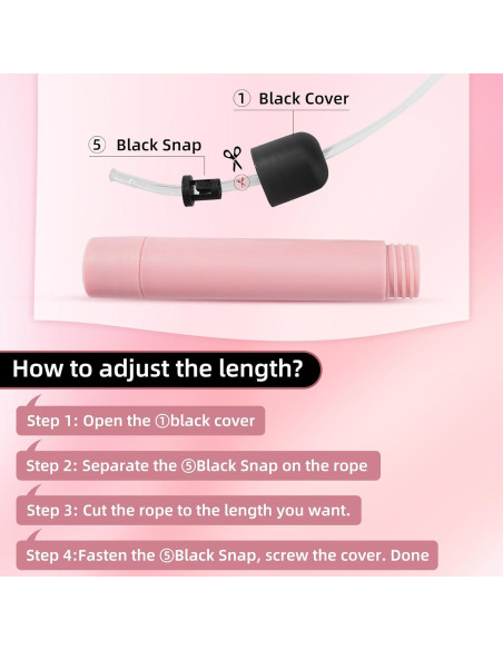 Cuerda de Salto LED Ajustable Brokensnatch 2.8m Rosa