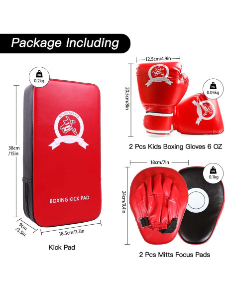 Set de Boxeo 3 en 1 SEISSO para Niños - Guantes y Almohadilla
