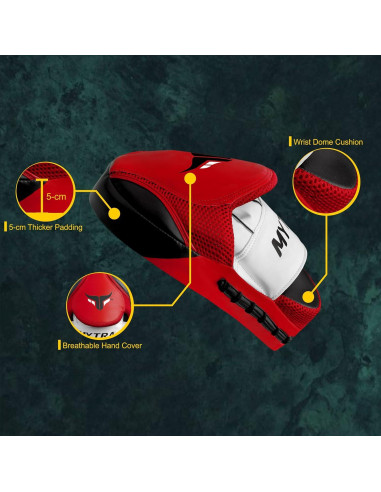 Almohadillas de Boxeo Mytra Fusion Curvadas Negro/Rojo