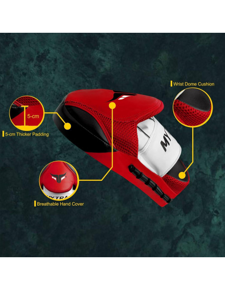 Almohadillas de Boxeo Mytra Fusion Curvadas Negro/Rojo