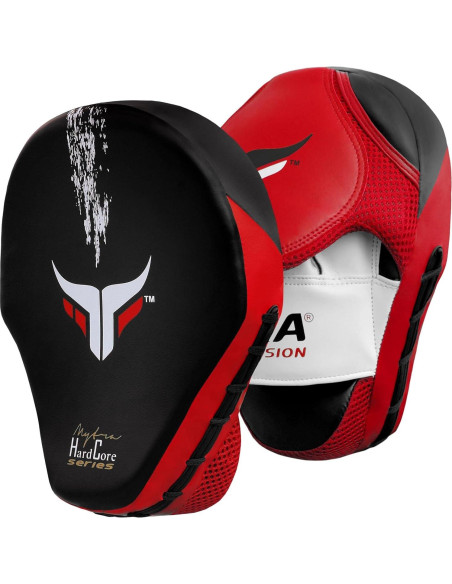 Almohadillas de Boxeo Mytra Fusion Curvadas Negro/Rojo