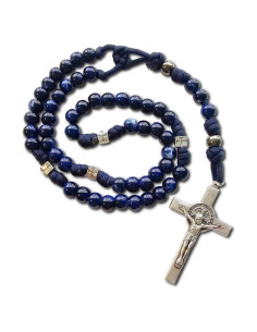 Rosario de Meditación Azul Rugged con Crucifijo San Benito