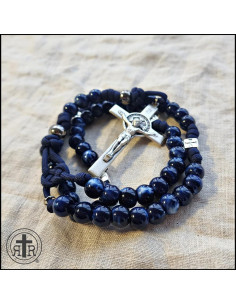 Rosario de Meditación Azul Rugged con Crucifijo San Benito 2