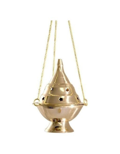 Censador Colgante de Latón Vrinda - 15 cm, Oro, Con cadena