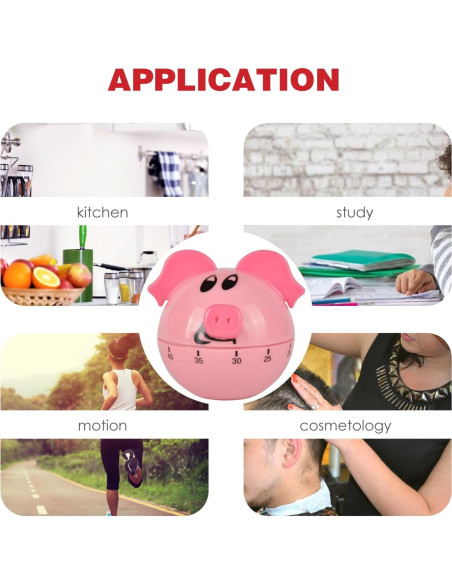 Temporizador Mecánico RileyFine WG013 Cerdito Rosa 60 Min