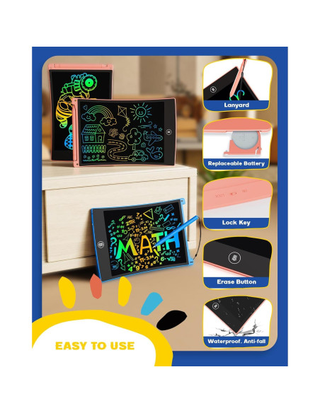 Tableta de Escritura LCD Bravokids 8.5" Colorida para Niños
