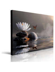 Arte de Pared Loto Blanco Tufiqu 61x40.6 cm Lienzo Floral