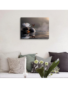 Arte de Pared Loto Blanco Tufiqu 61x40.6 cm Lienzo Floral 2