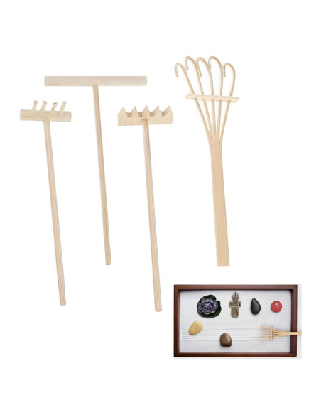 Mini Rastrillos de Arena Zen HX YUEGOUHUI - Paquete de 4