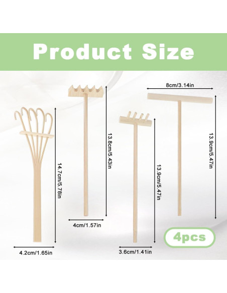 Mini Rastrillos de Arena Zen HX YUEGOUHUI - Paquete de 4