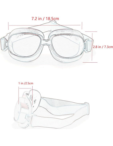 Gafas de piloto retro Cuhubyup UV para motocicleta y deportes