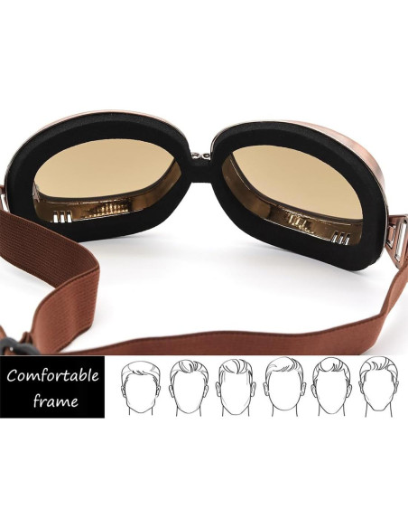 Gafas de piloto retro Cuhubyup UV para motocicleta y deportes