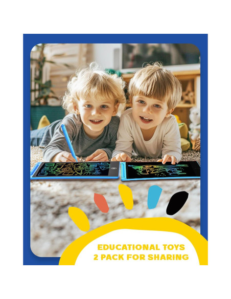 Tableta de Escritura LCD Bravokids 8.5" Azul - 2 Paquete