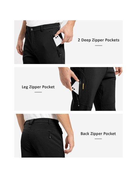 Pantalones de Nieve Impermeables TBMPOY para Hombre 34 Negro