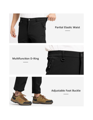 Pantalones de Nieve Impermeables TBMPOY para Hombre 34 Negro