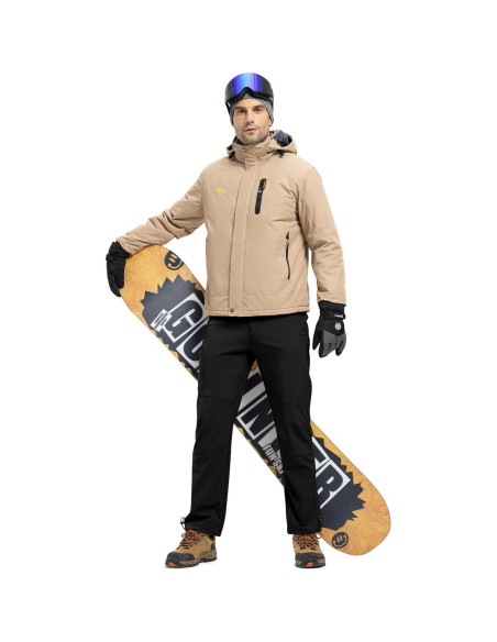 Pantalones de Nieve Impermeables TBMPOY para Hombre 34 Negro