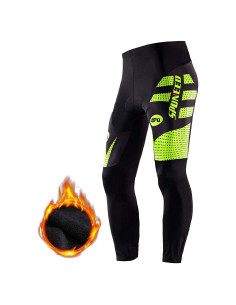 Pantalones de Ciclismo Sponeed para Hombre 4D Térmicos Verde
