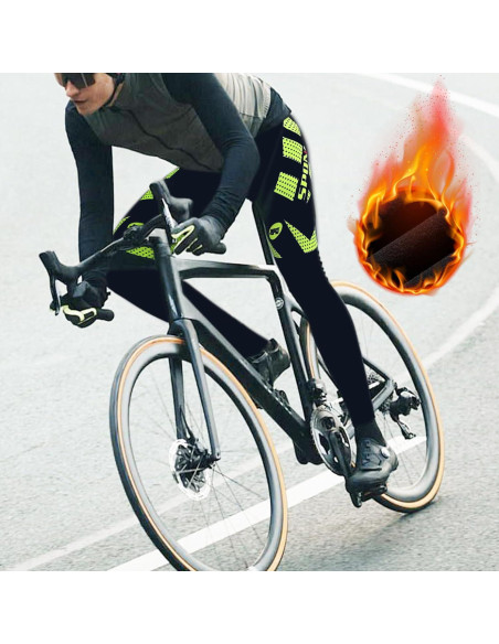 Pantalones de Ciclismo Sponeed para Hombre 4D Térmicos Verde