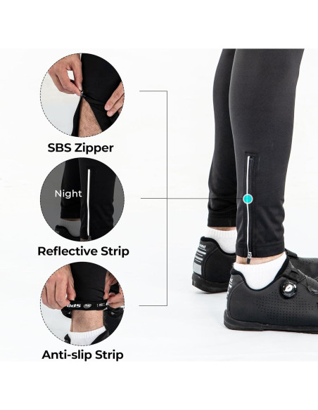 Pantalones de Ciclismo Sponeed para Hombre 4D Térmicos Verde