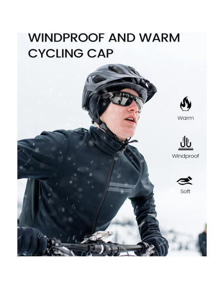 Gorro Térmico Zylioo Unisex XL-XXL Forro Polar para Ciclismo