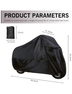 Cubierta de Motocicleta Zeathery HERYCZ2604BL-1PC Impermeable 2