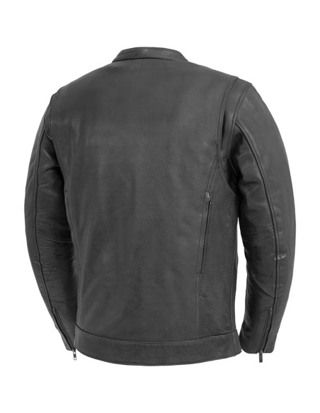 Chaqueta de Cuero para Motocicleta First MFG Co Raider XL Negra