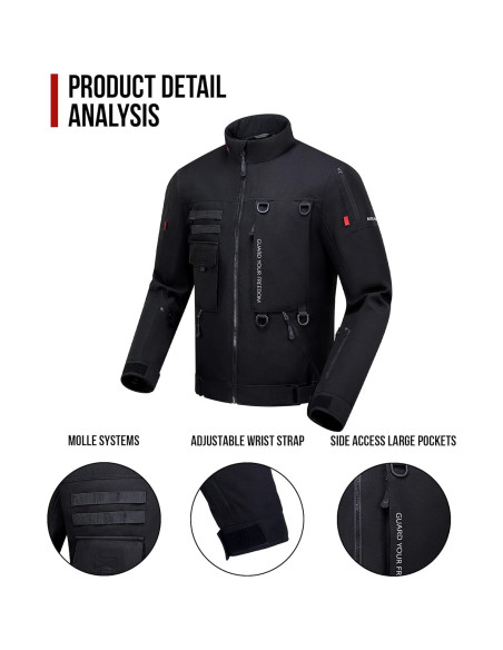 Chaqueta de Motocicleta RIDEIRON MJ5501 CE Negra S