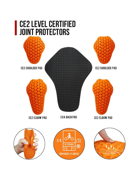 Chaqueta de Motocicleta RIDEIRON MJ5501 CE Negra S