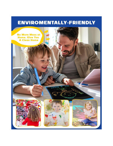 Tableta de Escritura LCD Bravokids 8.5" Azul - 2 Paquete