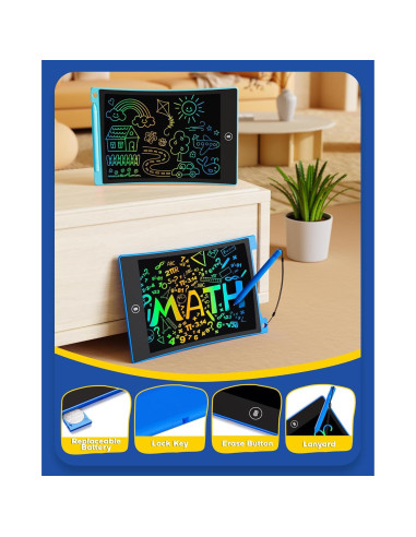 Tableta de Escritura LCD Bravokids 8.5" Azul - 2 Paquete