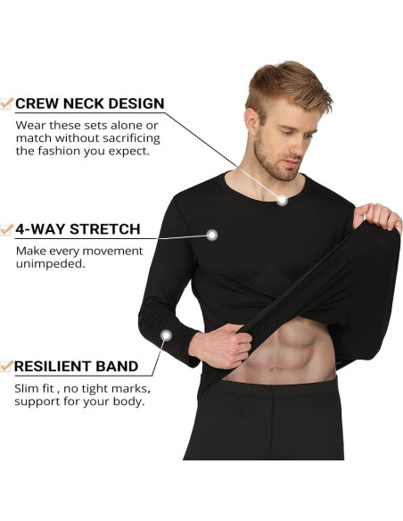 Conjunto Térmico de Ropa Interior HEROBIKER para Hombres 3 Piezas