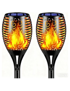 Luces Solares TomCare 4 Paquete 109 cm Llama Parpadeante