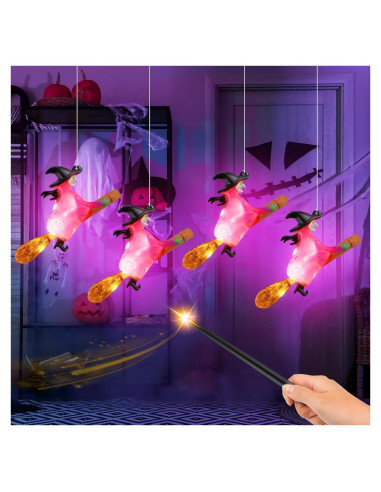 Luces de Halloween SOONEEDEAR 4 PCS Brujas Flotantes LED