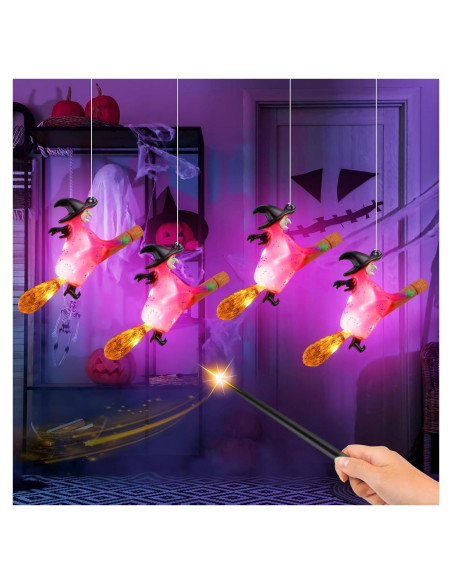 Luces de Halloween SOONEEDEAR 4 PCS Brujas Flotantes LED