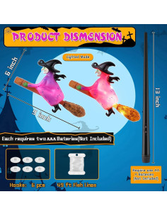 Luces de Halloween SOONEEDEAR 4 PCS Brujas Flotantes LED 2