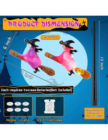 Luces de Halloween SOONEEDEAR 4 PCS Brujas Flotantes LED